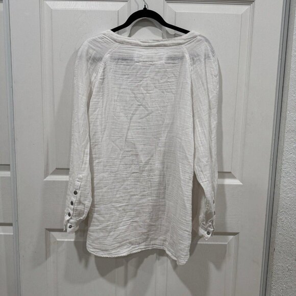 We the Free White Gauze Long Sleeve Oversized Pullover‎ Wrap Size Small S - Picture 3 of 9